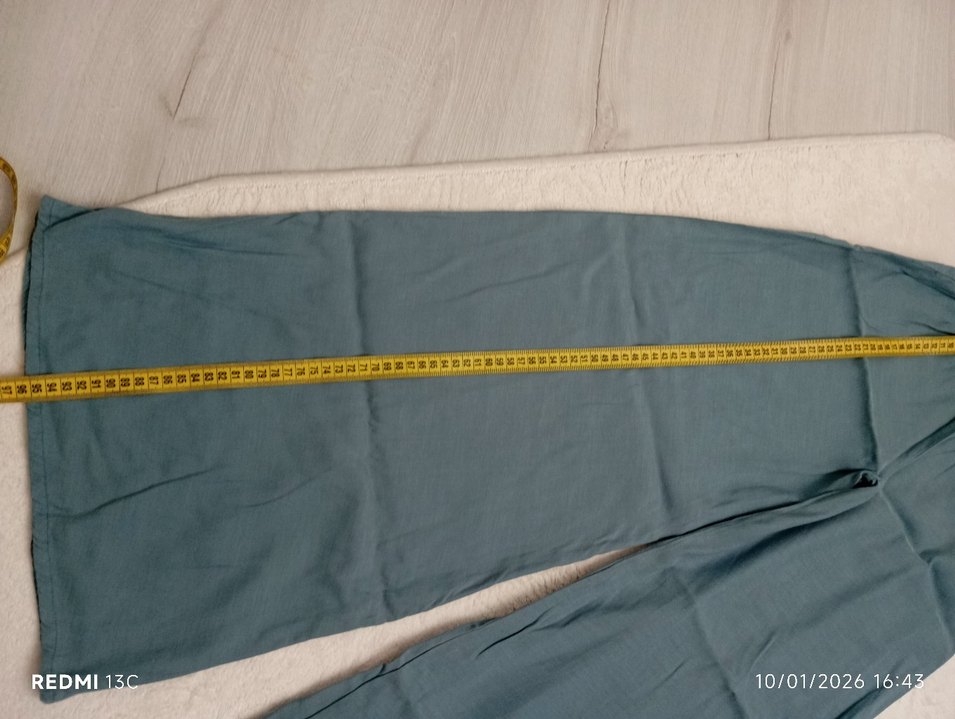 Mint Yeşili Bol Paça Pantolon - Görsel 2