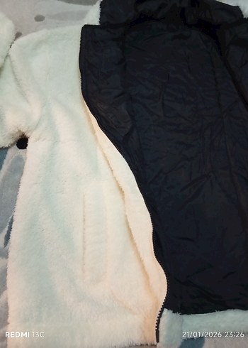 Unisex Welsoft Kuzu Kumaşı Kapüşonlu Ceket - Görsel 6