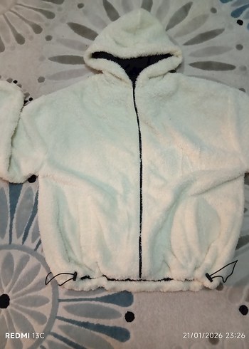 Unisex Welsoft Kuzu Kumaşı Kapüşonlu Ceket - Görsel 7