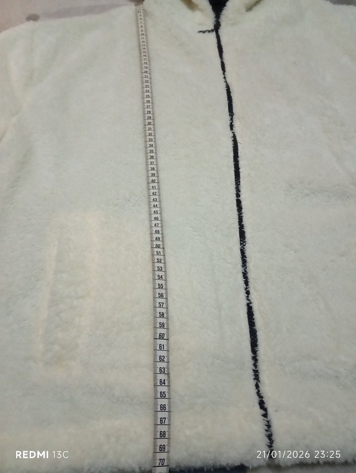 Unisex Welsoft Kuzu Kumaşı Kapüşonlu Ceket - Görsel 3