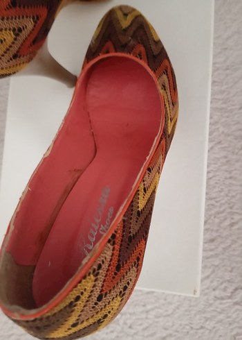 Zikzak Desenli Pastel İnce Topuklu Kadın - Görsel 5