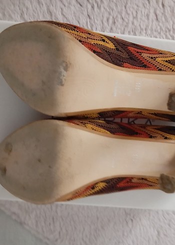 Zikzak Desenli Pastel İnce Topuklu Kadın - Görsel 6