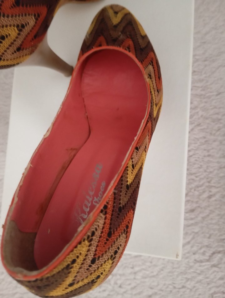 Zikzak Desenli Pastel İnce Topuklu Kadın - Görsel 5