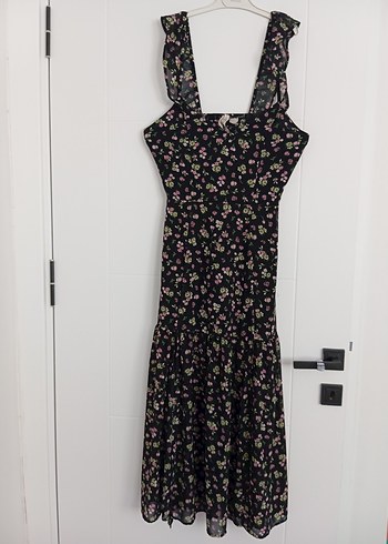 H&M Çiçek Desenli Uzun Bohem Elbise
