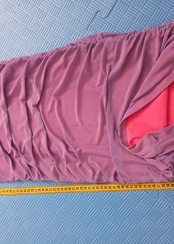 s Beden pembe Renk Pembe Lila Kadın Drapeli Wrap Elbise