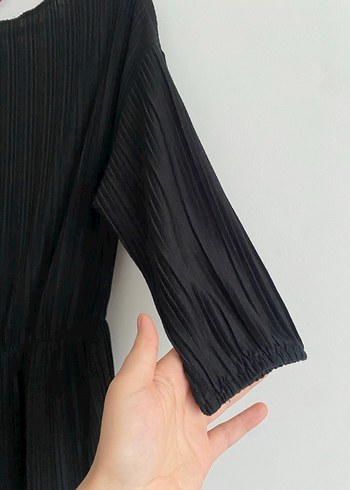 Kadın Siyah Piliseli Uzun Elbise mango - Görsel 3