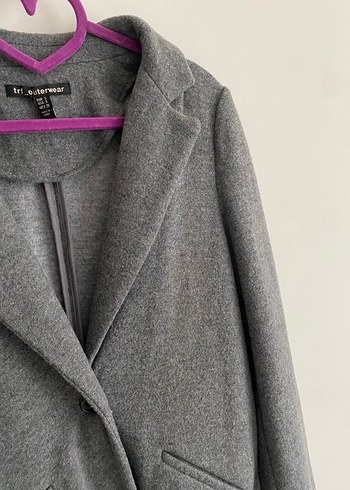 Gri Düğmeli Klasik Kaban zara - Görsel 2