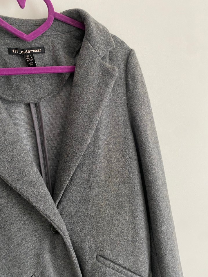 Gri Düğmeli Klasik Kaban zara - Görsel 2