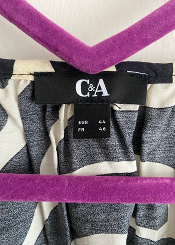 Kadın Zebra Desenli Midi V Yaka Tunik - Görsel 2