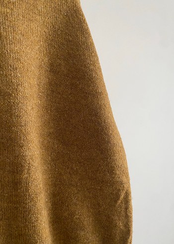 Kadın Kahverengi Örgü Yün Kazak oversize - Görsel 2