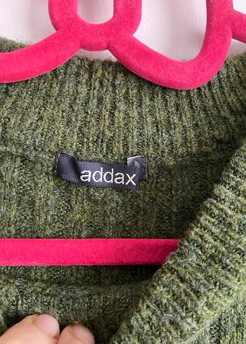 Yeşil Boğazlı Salaş Triko Kazak - Görsel 3