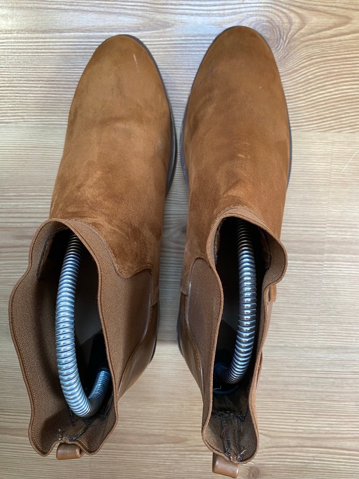 Kahverengi Süet Kadın Bot, Tokalı, Kalın Topuklu - Görsel 4