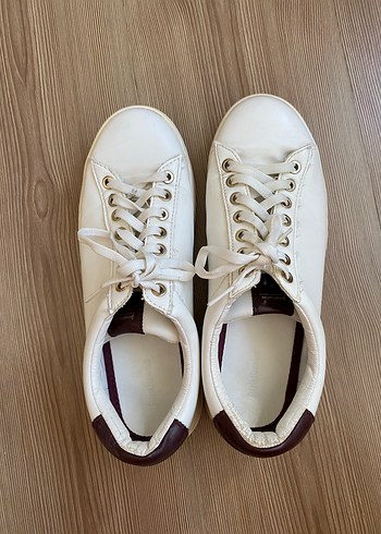 Beyaz Minimalist Kadın Platform Spor Ayakkabı - Görsel 3