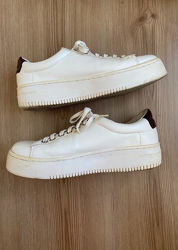 Beyaz Minimalist Kadın Platform Spor Ayakkabı - Görsel 2