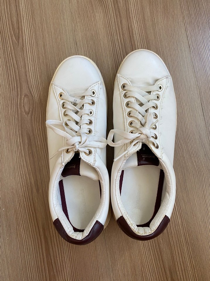 Beyaz Minimalist Kadın Platform Spor Ayakkabı - Görsel 3