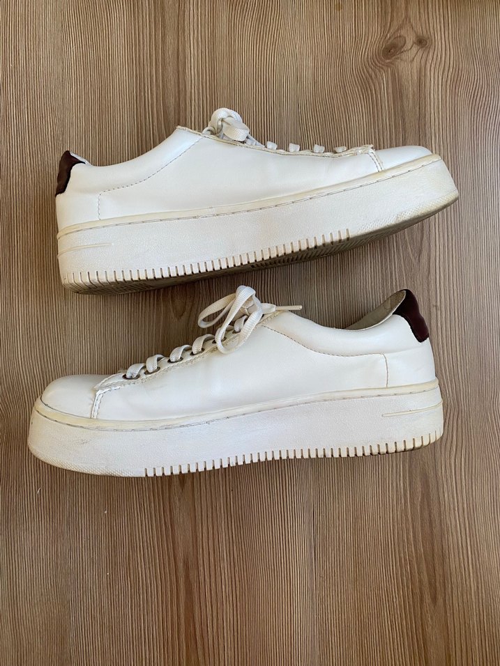 Beyaz Minimalist Kadın Platform Spor Ayakkabı - Görsel 2