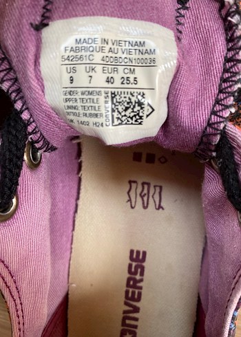 40 Beden mor Renk Renkli Bağcıklı converse
