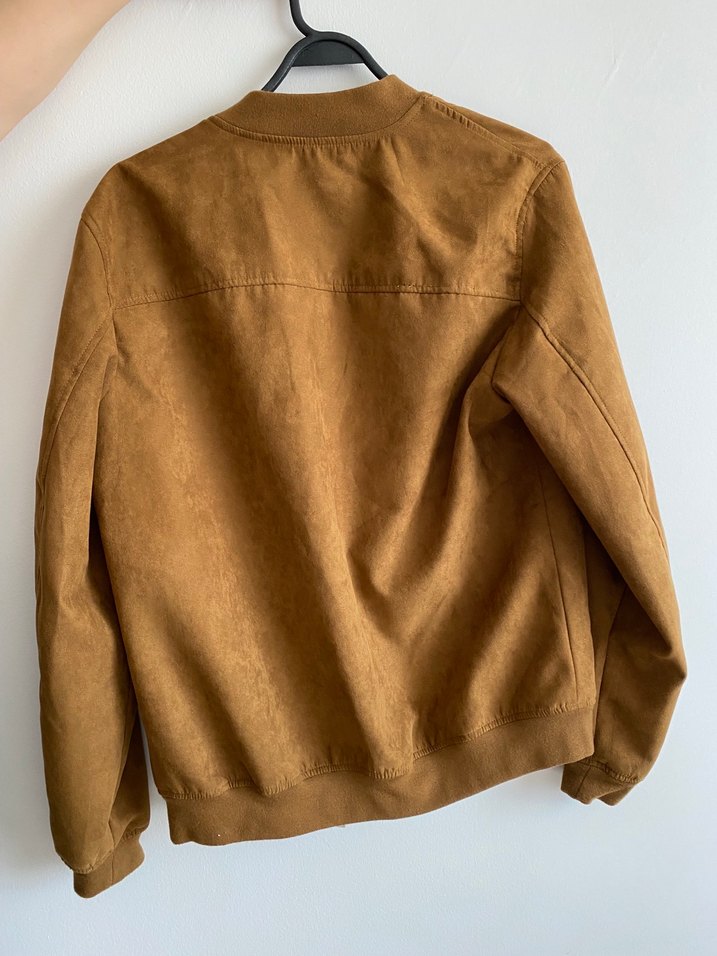 Kahverengi Süet Fermuarlı Ceket pull&bear - Görsel 2