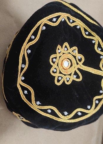 Erkek Nakışlı Boncuklu Yelek ve Şapka Takımı - Görsel 4