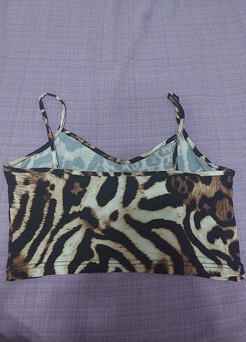 Leopar desenli crop