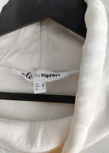 l Beden Beyaz Kapüşonlu Baskılı Kadın Sweatshirt