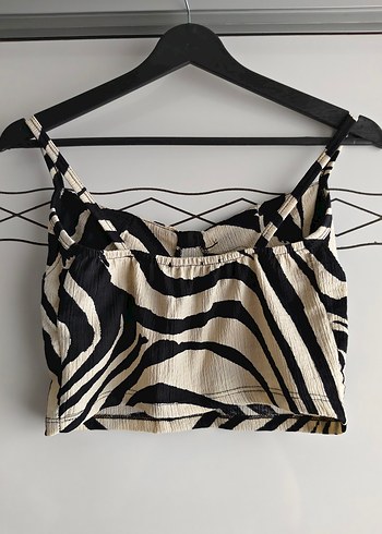 Zara Zebra Desenli Strappy Mini Büstiyer