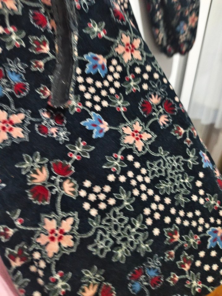 Kemerli Bohem Desenli Midi Elbise - Görsel 5