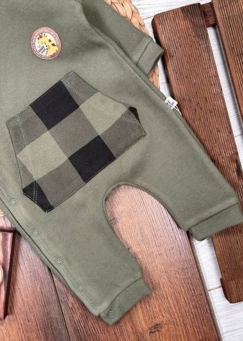 Düğmeli Kareli Erkek Bebek Tulum - Görsel 9