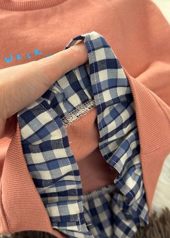 Kız Çocuk Pembe Sweatshirt Fırfırlı Detaylı - Görsel 3