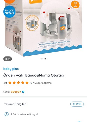 Baby Plus Gri Banyo ve Mama Oturağı - Görsel 2