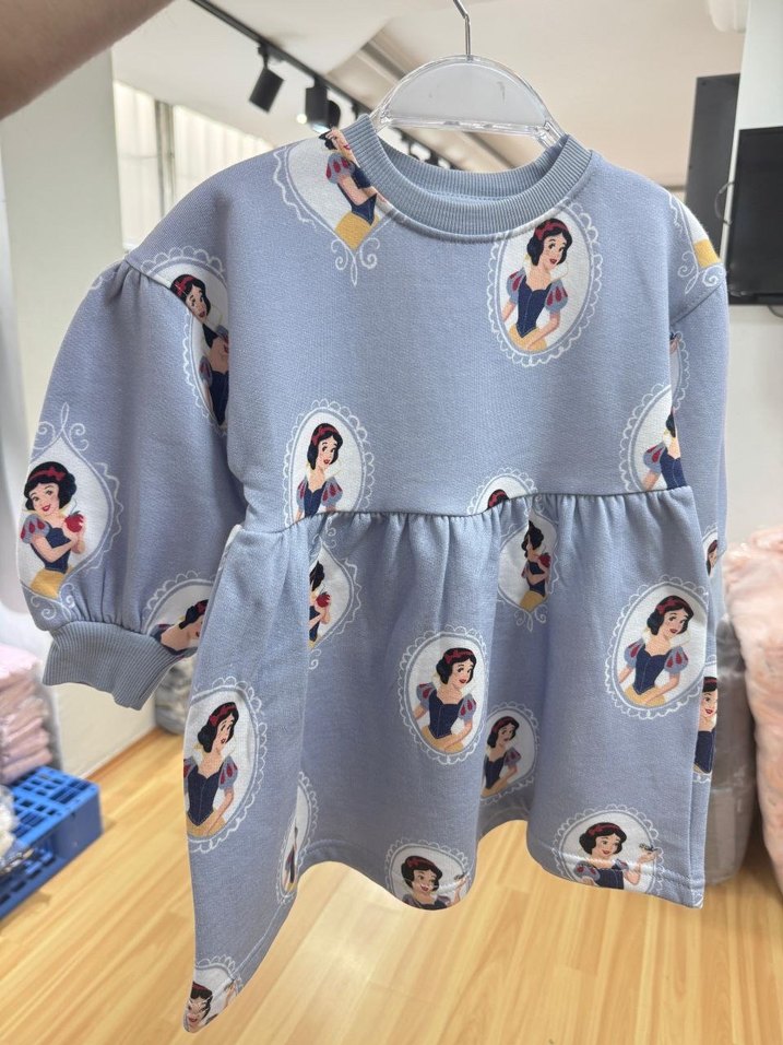 Nakışlı Gri Kız Çocuk Elbisesi - Görsel 4