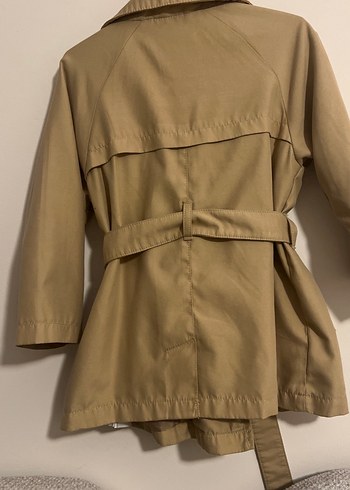 Bej Kız Çocuk Düğmeli Trençkot - Görsel 3