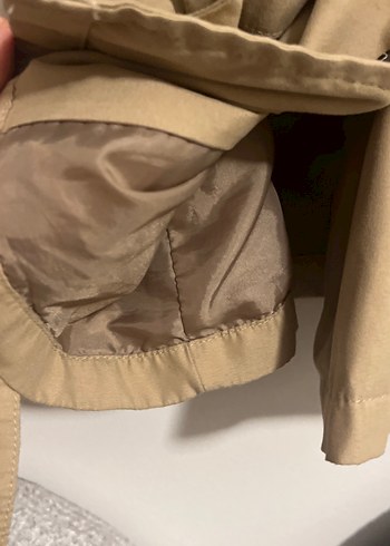 Bej Kız Çocuk Düğmeli Trençkot - Görsel 4