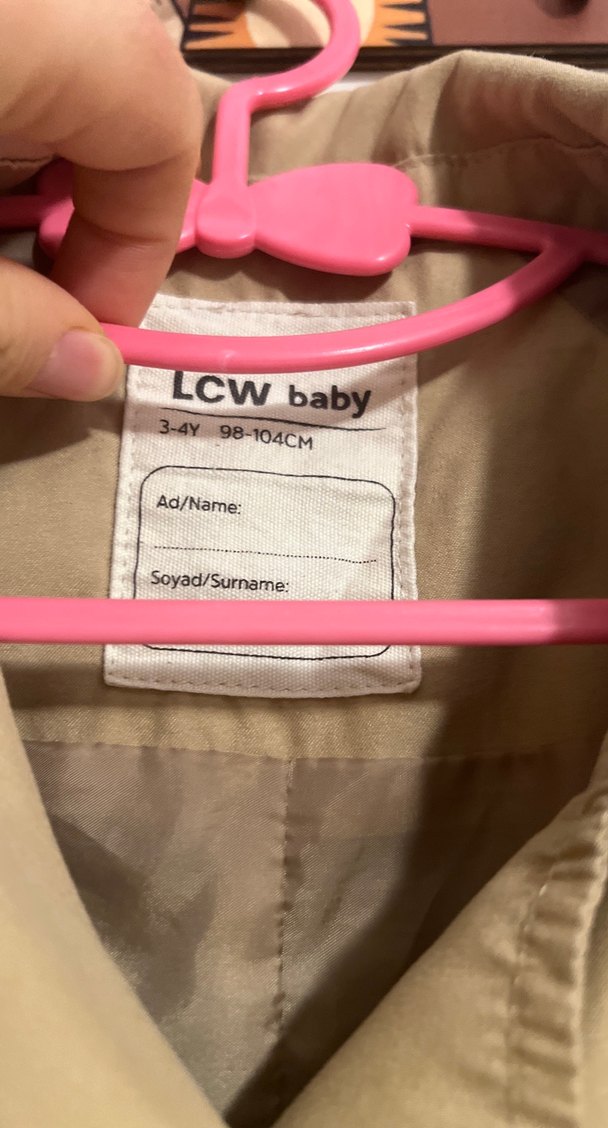 Bej Kız Çocuk Düğmeli Trençkot - Görsel 2