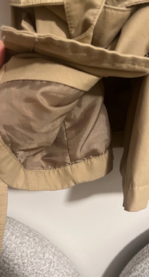 Bej Kız Çocuk Düğmeli Trençkot - Görsel 4