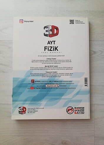 3D Yayınları Ayt Fizik Soru Bankası 