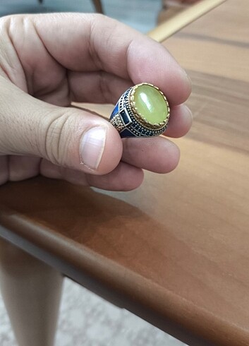 Damla Kehribarlı 9gram gümüş yüzük.