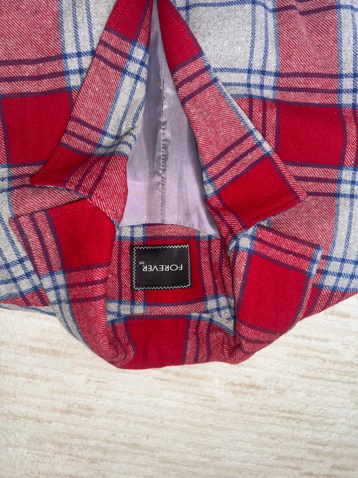 Düğmeli Ekoseli Midi Kadın Kaban - Görsel 2