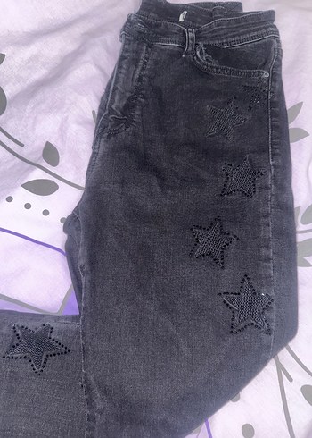 Kadın Siyah Bağcıklı Baggy Jean - Görsel 2