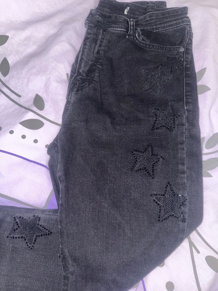 Kadın Siyah Bağcıklı Baggy Jean - Görsel 2