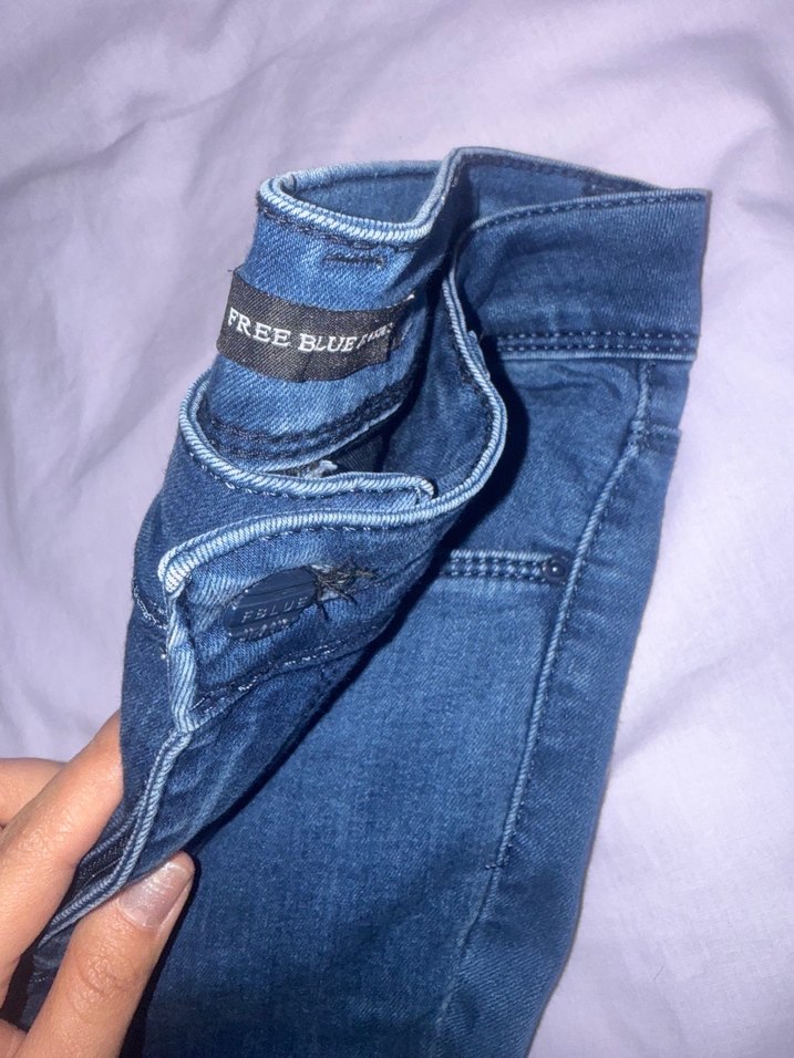 Kadın Mavi Denim Kot Pantolon - Görsel 2