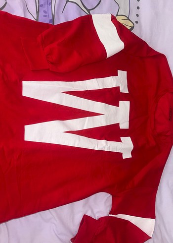 Kırmızı Baskılı Uzun Kollu Sweatshirt - Görsel 2