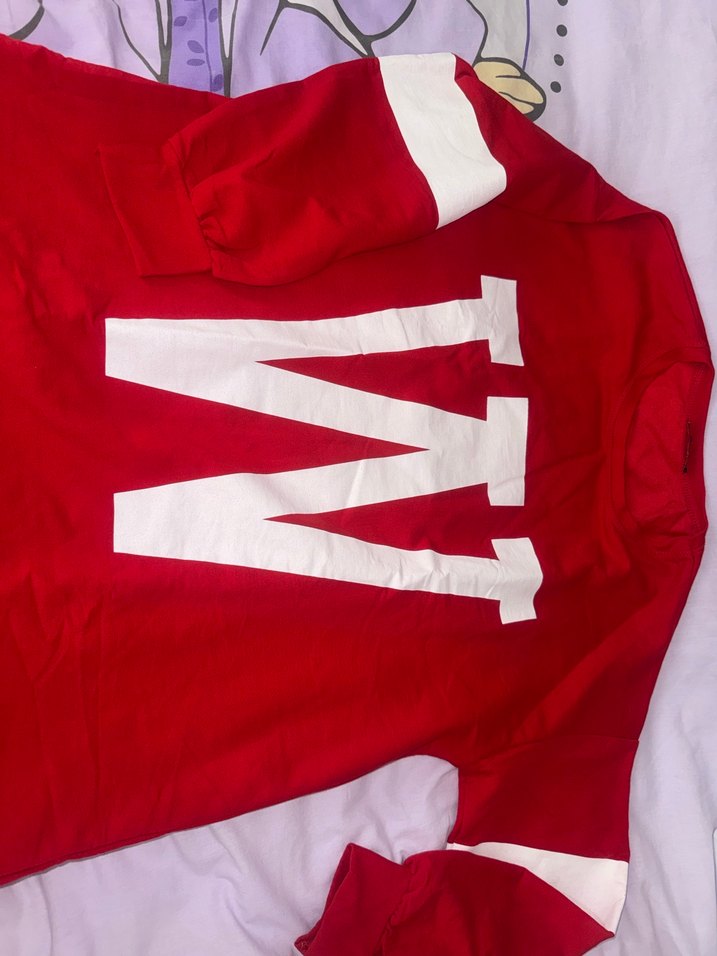 Kırmızı Baskılı Uzun Kollu Sweatshirt - Görsel 2