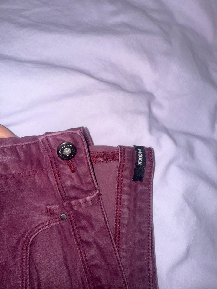 Bordo Kadın Günlük deri Pantolon - Görsel 2