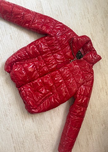 Parlak Kırmızı Kadın Kışlık Mont - Görsel 2