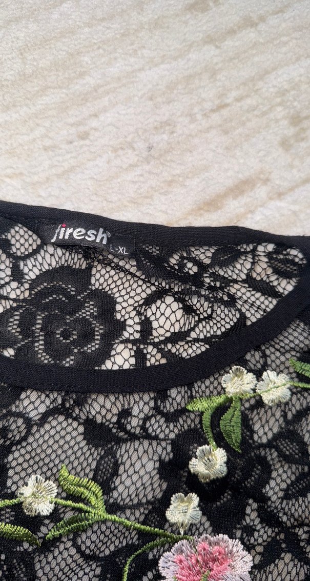 Nakışlı Dantel Detaylı Kız bluz - Görsel 4