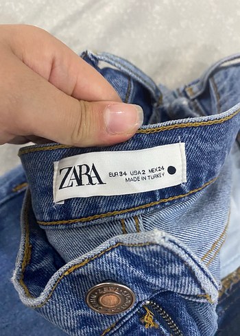 Zara Kadın Mavi Denim Normal Kesim Jean