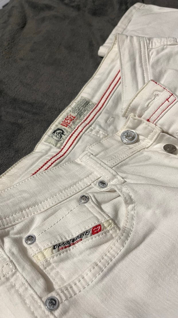 Diesel Düğmeli Beyaz Erkek Kot Pantolon - Görsel 2