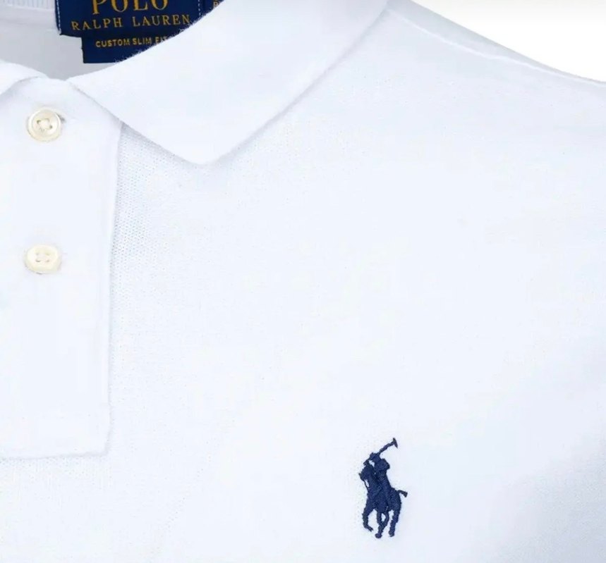 Beyaz Polo Yaka Erkek Tişört orjinal - Görsel 3