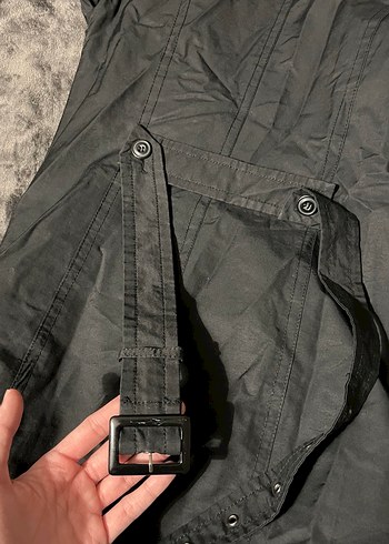 Kadın Siyah Midi Boy Trençkot - Görsel 4